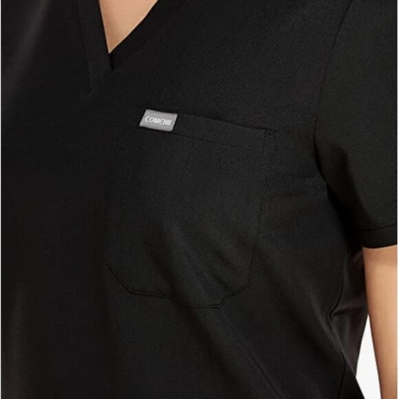 Scrubs Top for Women, 2 Invisible Pockets V-Neck, Skin Friendly LARGE - Picture 5 of 8